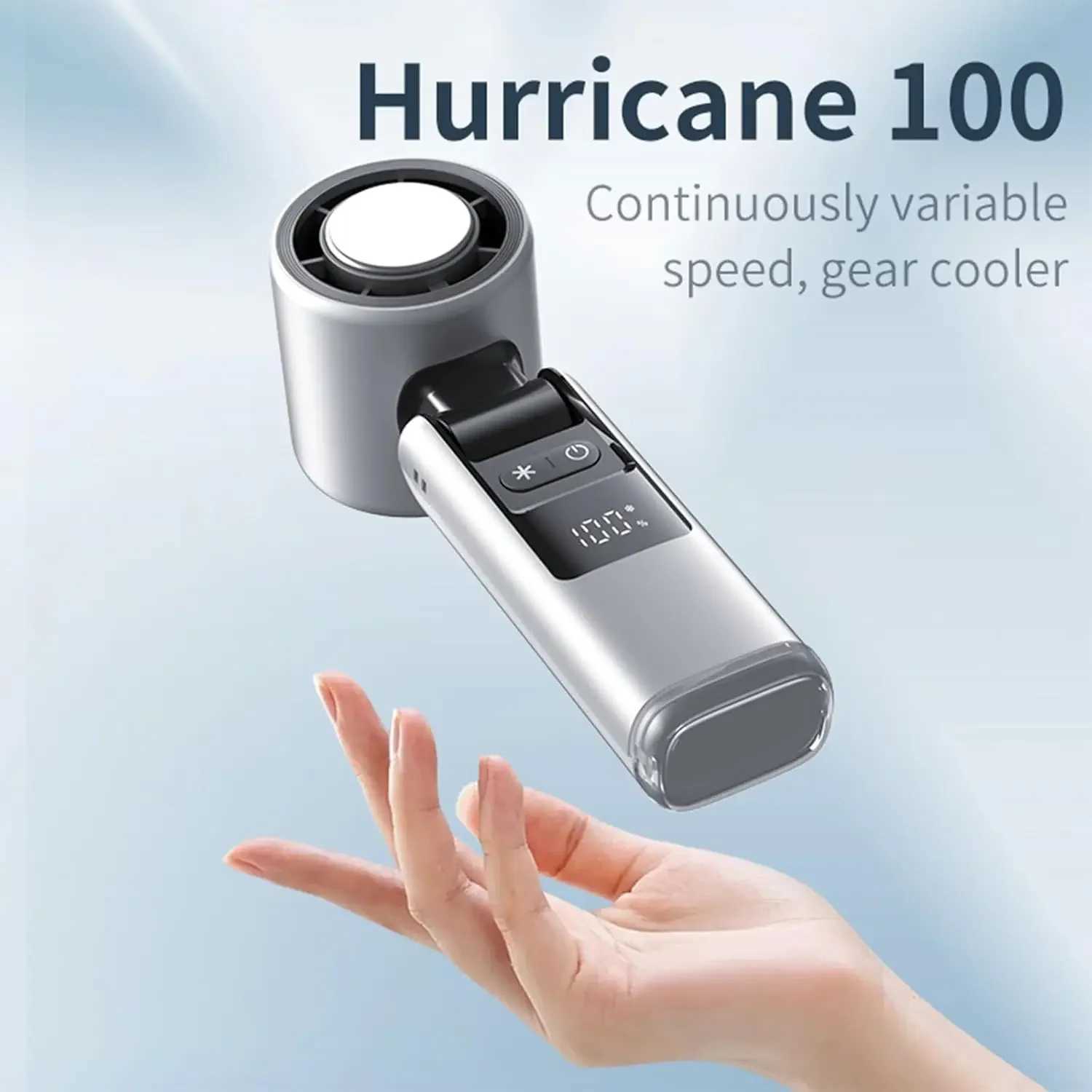 Portable Handheld Turbo Fan 100 Gear Wind USB Rechargeable Battery Operated Up to 3 IN 1 Personal with Air Tech Cooling M250626