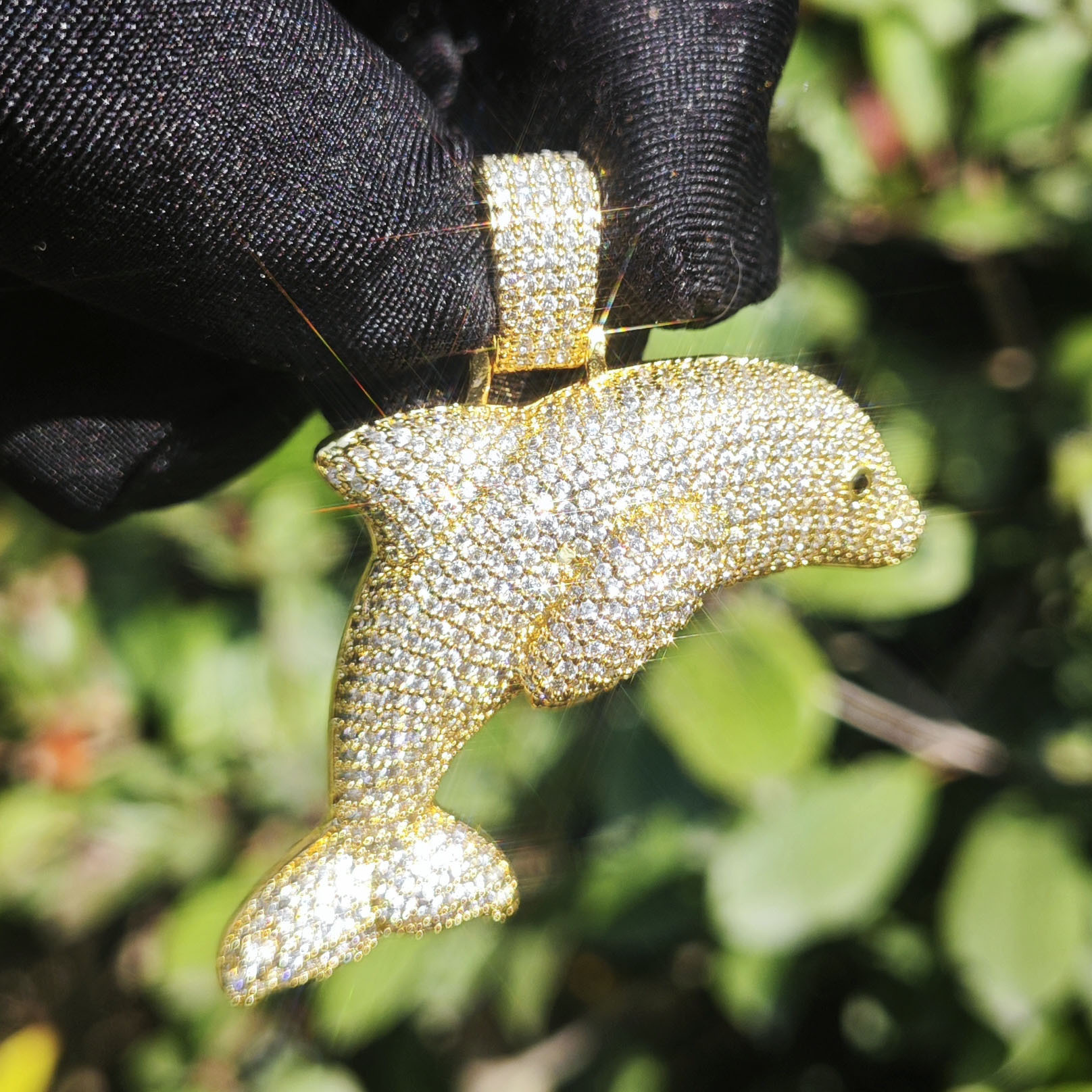 New Hip Hop Moissanite Dolphin Pendant Iced Out Men's Versatile Jewelry with Animal Element Trendy Accessory Passes the Diamond Tester