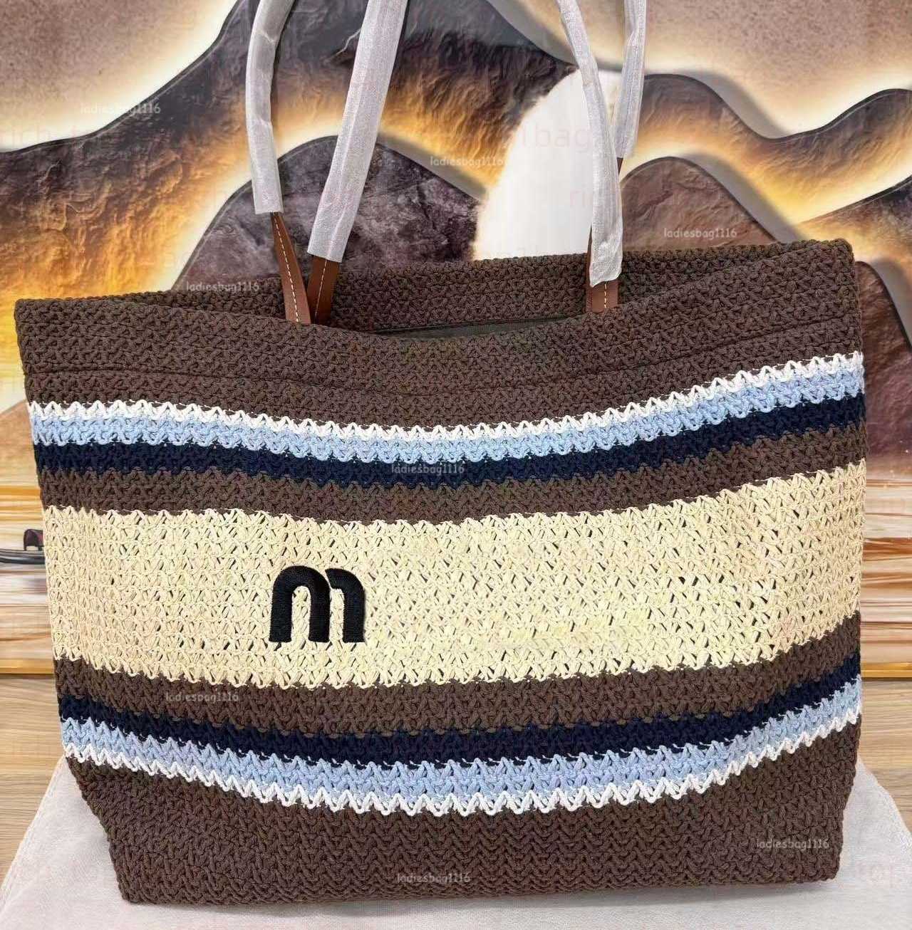 Beach Bags Beach Bag Designer Bag Tote bag Straw Bag Travel Shopping bag big capacity women Handbags Hollow Out Woven Letter Shoulder bags Vacation gift