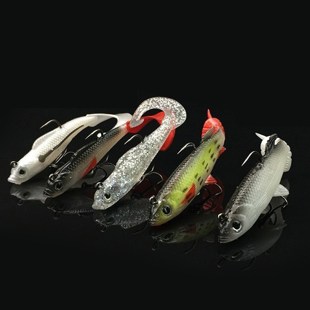 Lure 5 Pieces Boxed Lead Wrapped Set 9.3g/14g T Tail Soft Fish Bait