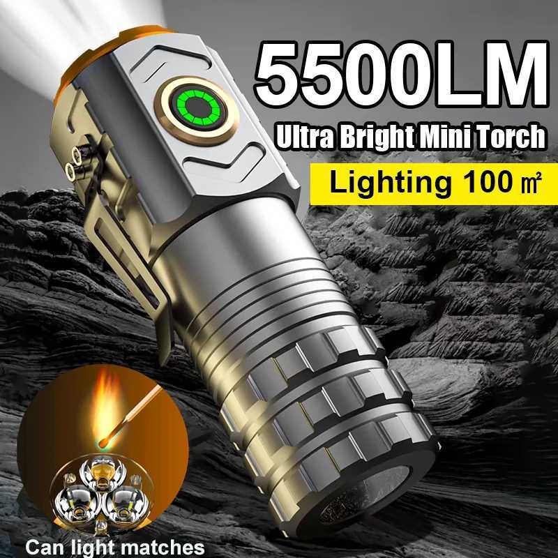 Portable Mini Ultra Bright Flashlight 18500 Rechargeable Torch with Magnet Powerful Waterproof Emergency Camping LED Flashlights W250701