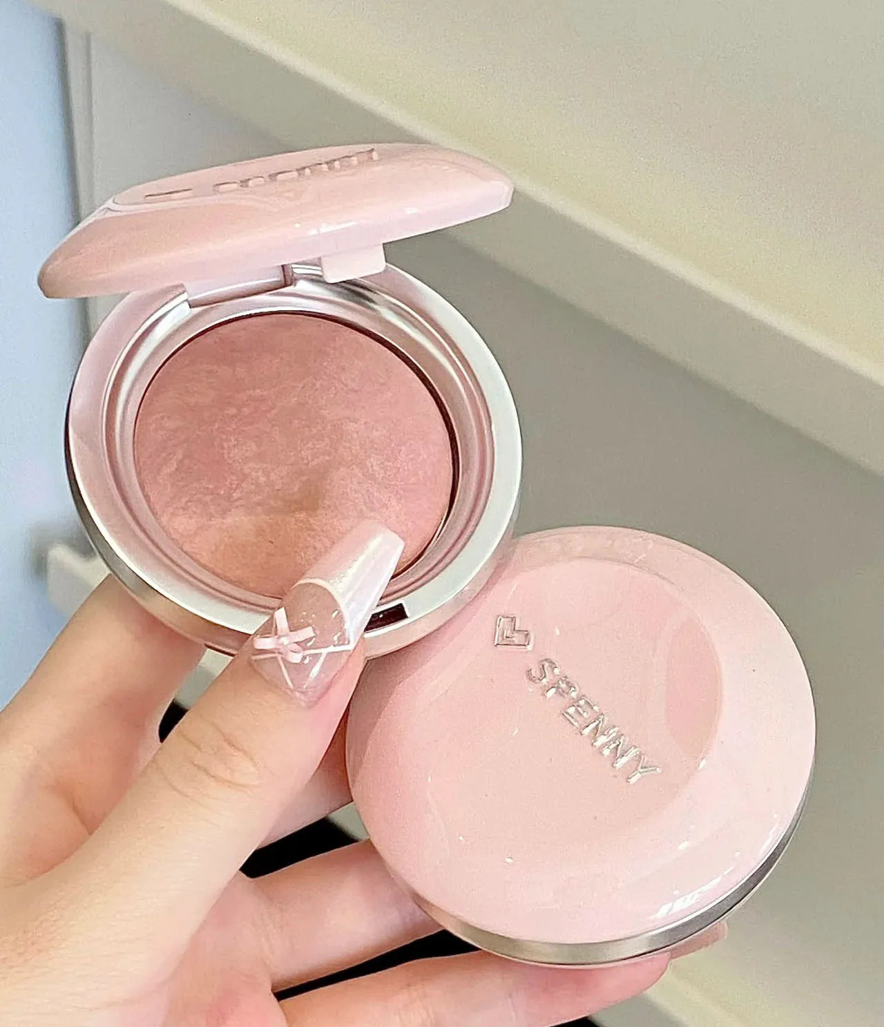 SPENNY Baking Blusher Matte Soft Mist Powder Large Capacity Shrink Expand Color Naturally Brightening Highlight Cheek 6.2g 250626