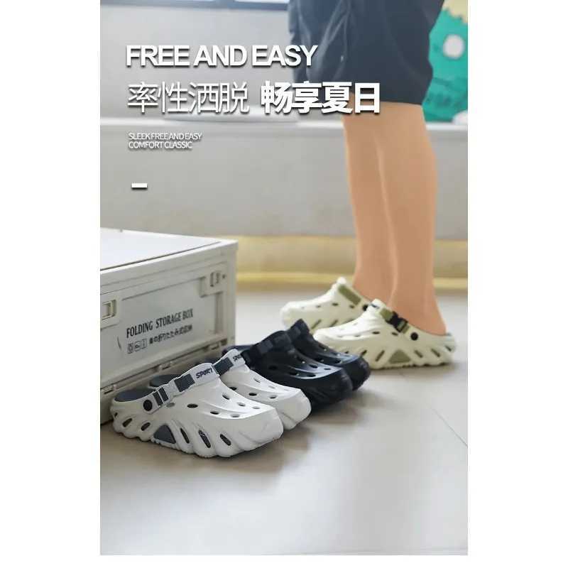 Mens Sandals Thick Sole EVA 2025 New Fion Slippers for Men Soft Casual Beach Shoes Solid Color Garden Shoes Men Y250626