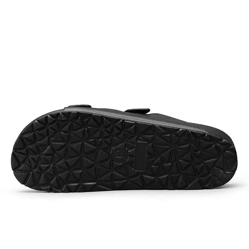 Mens straight line slippers plastic EVA one-time molding waterproof and wear-resistant human functional learning sandals Y250626