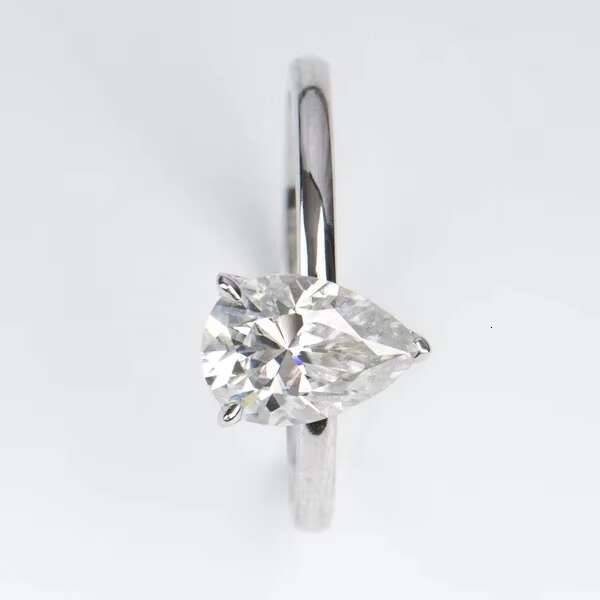 Wholesale High Quality 925 Sterling Silver Wedding Engagement Rings Set Cut Moissanite Pear Cut IGI Certified for Womens Party
