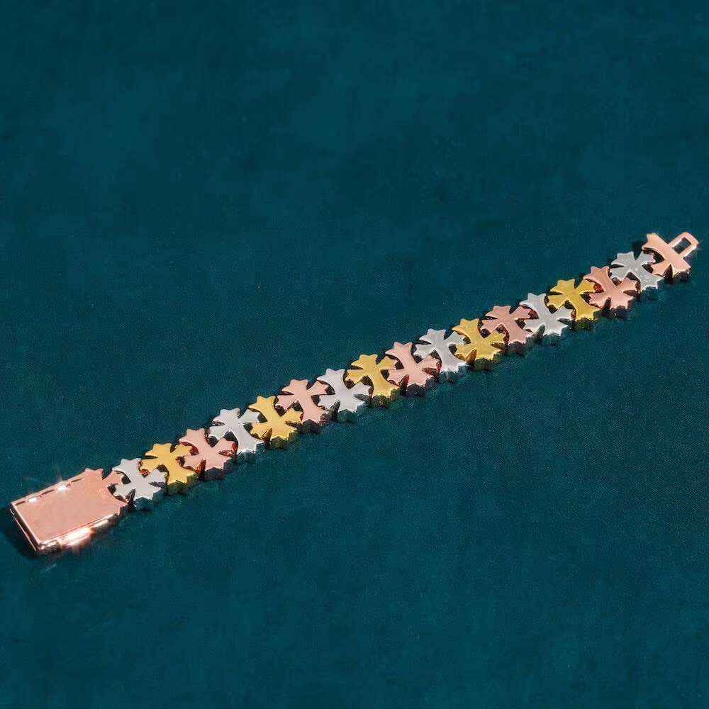 Vintage 16mm Moissanite Cross Link Bracelet Fine Hip Hop Diamond Jewelry for Weddings Charm Bracelets