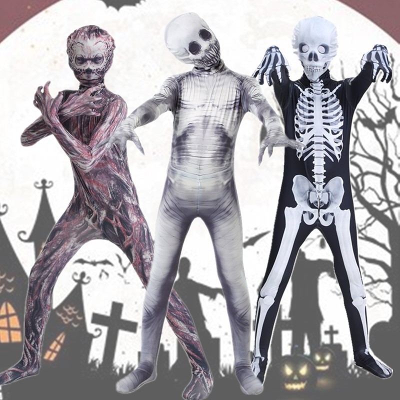 Children's costumes, animation games, role-playing costumes, Halloween costumes, funny COS zombie skull role costumes.