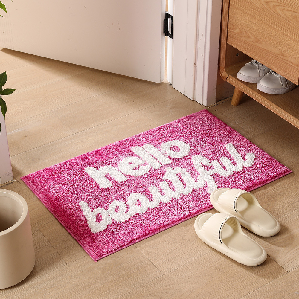 Flocked carpet Art for Bedroom Living Room Retro Rainbow Fluffy Anti-slip Bath Bathroom Rug Nonslip Mat Home Decor M260207