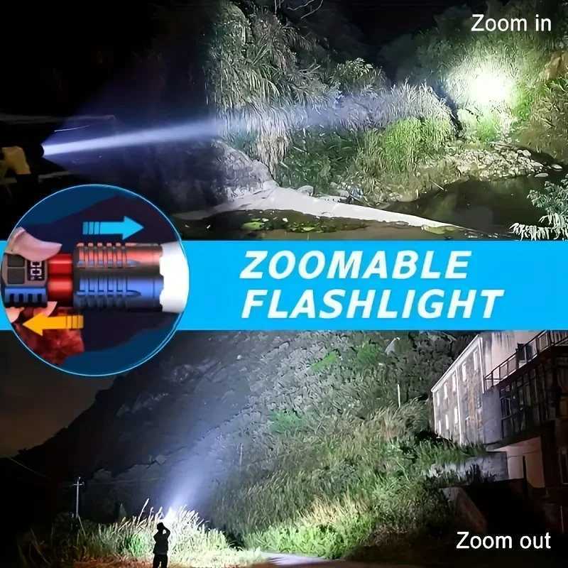 6800000LM High Power 800W LED Flashlight Powerful USB Rechargeable Lamp Super Bright Zoom Tactical Torch Long Shot 3000M Lantern W250701