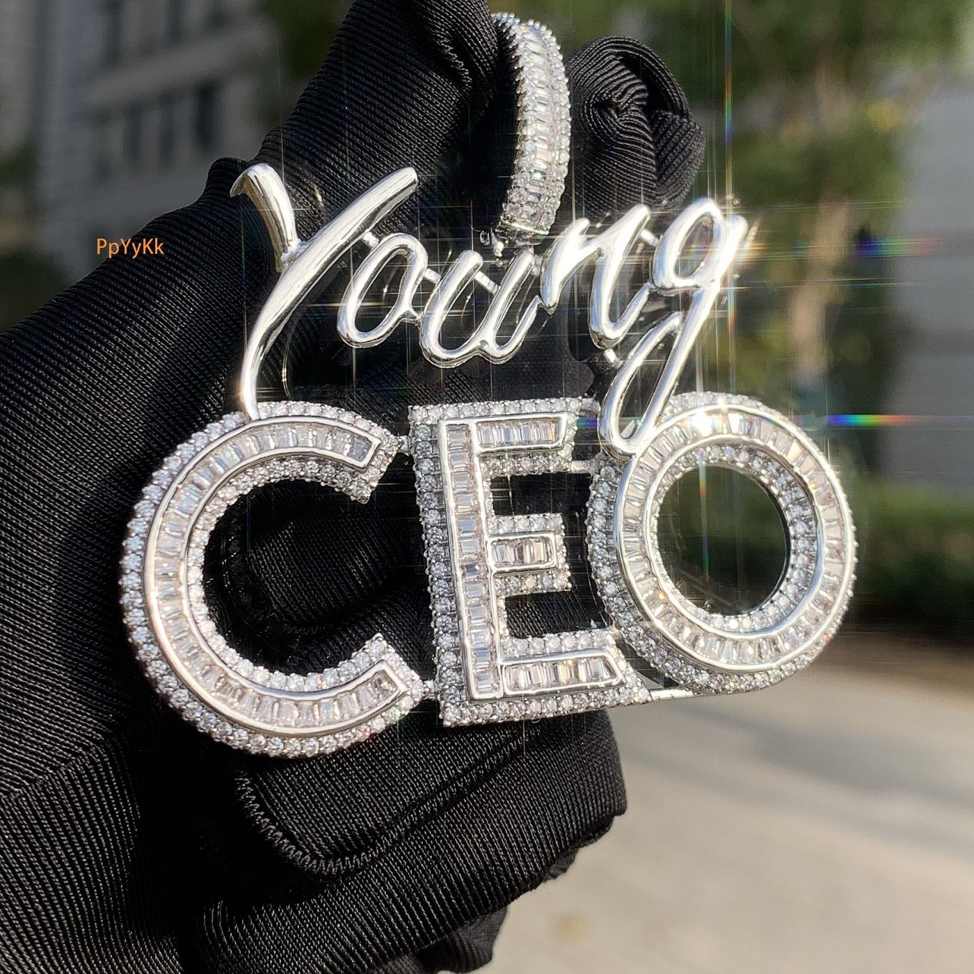Luxury Moissanite New Iced Out CEO Cubed Letter Diamond Studded Hip Hop Individual Pendant Accessory Passes the Diamond Tester