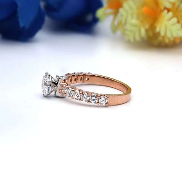 Round Cut Lab Grown Diamond Ring Pave setting Engagement Ring IGI Certified Lab Diamond Wedding Ring Beautiful Pave setting