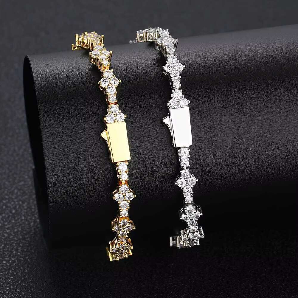 Moissanite Tennis Bracelet 18k White Gold Plated 925 Silver 3mm D VVS GRA Round Cut Women Men Gift Birthday Anniversary Bracelet