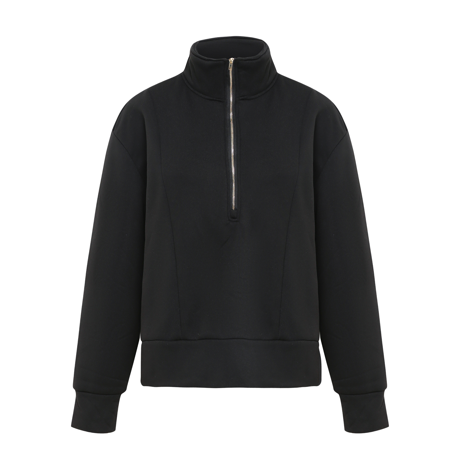 Half zipper super fire sweater female spring new loose thin popping models top short jacket hot-sale products