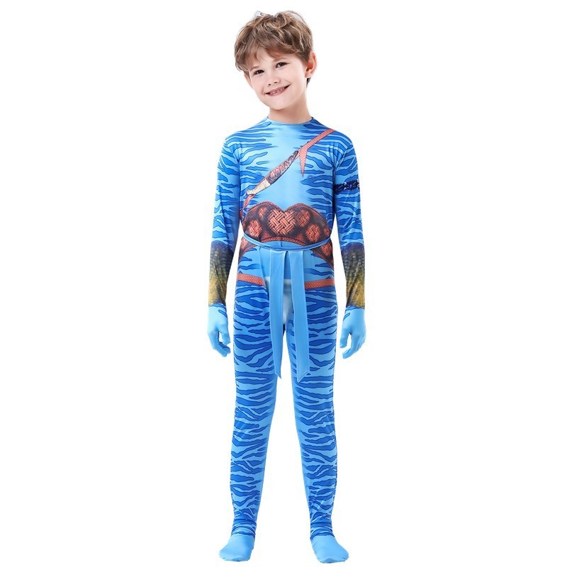Children's performance costumes, blue anime games, role-playing costumes, COS boys and girls' costumes