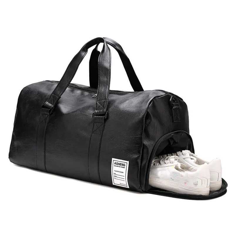 PU Leather Gym Bag Fitness Sports Bags Dry Wet Handbags For Men Women Training Shoulder Traveling Sports Bag Gym Bag XA18A Y250626