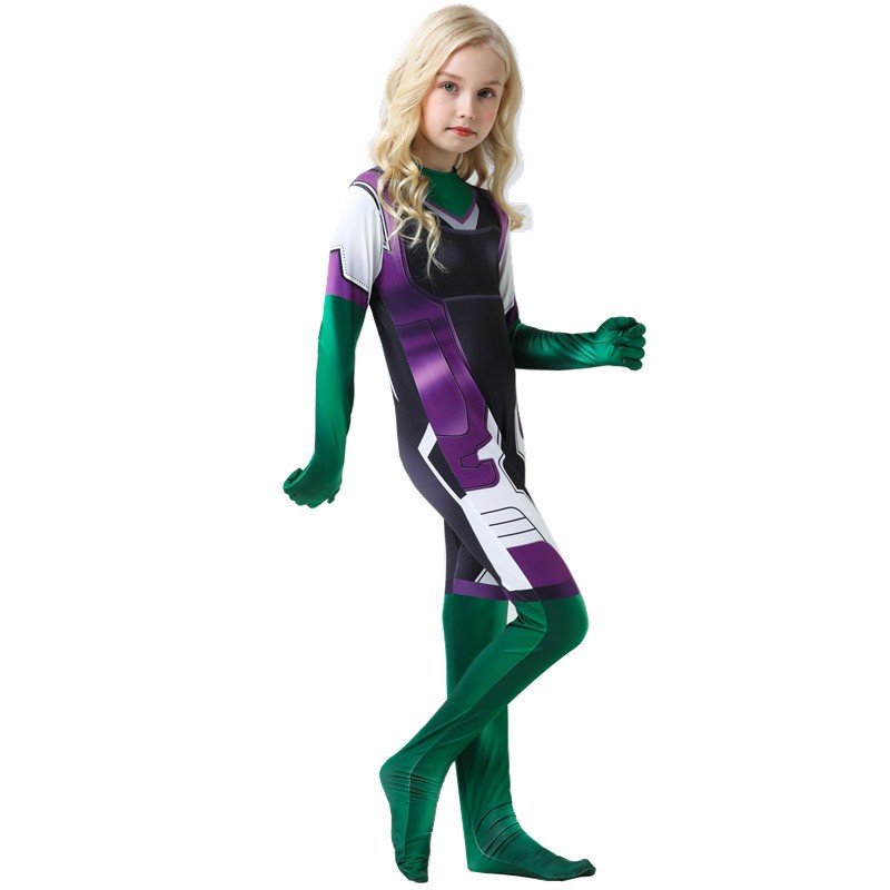 Children's performance costumes, animation games, role-playing costumes, green giant COS girl Hercules hero role costumes.
