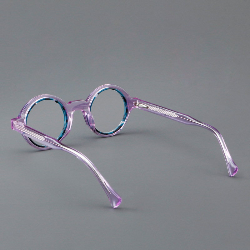 Foreign Trade Acetate Glasses Japanese Style Small Round Frame Colorful Mixed Retro Eyewear for Europe and America