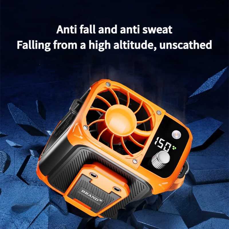 Mini high-speed waist fan bladeless USB hanging neck fan outdoor multifunctional mobile power lighting digital display fan T250626