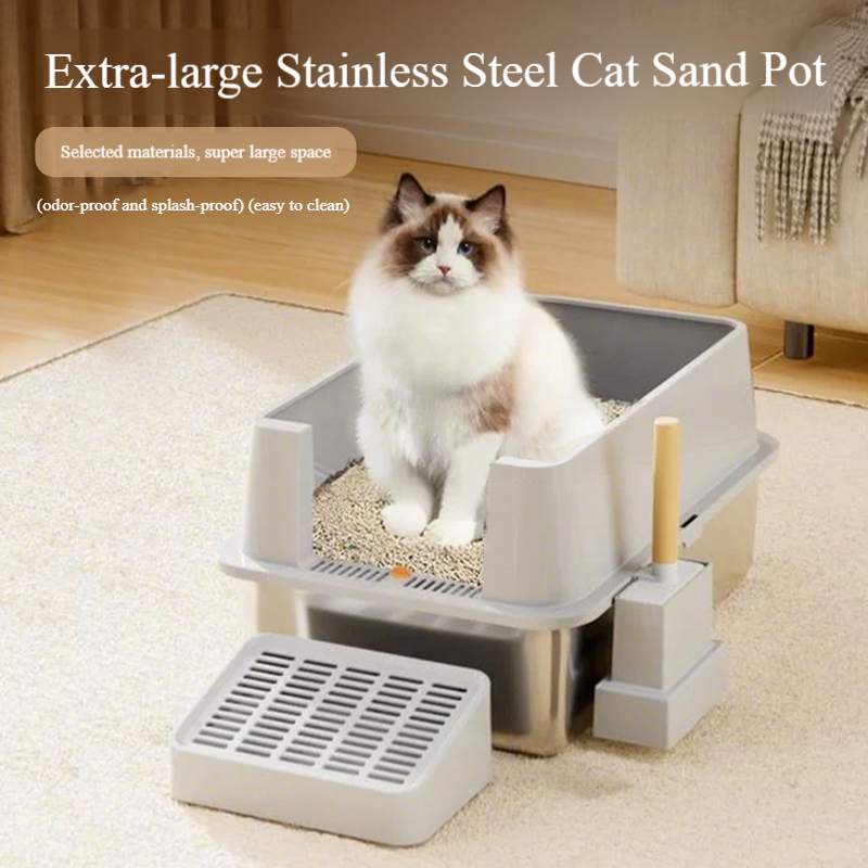 Semi Enclosed Breathable Cat Toilet Durable & Convenient Disassembly Feature