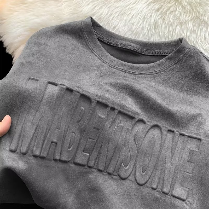 Men's T Shirts Summer American retro ins trendy brand fashionable casual loose short sleeved youth fashion versatile round neck five quarter slee