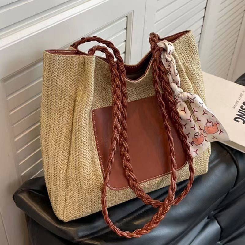 Women's Woven Bag Large Capacity New Designer Shoulder Bag Versatile Commuting Tote Bag Free Shipping Vacation Leisure Beach Bag