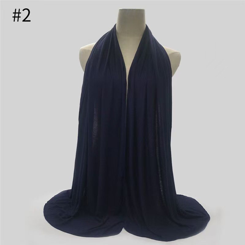 T1077 solid color modal large size cotton jersey mercerized cotton soft women's headscarf scarf veil