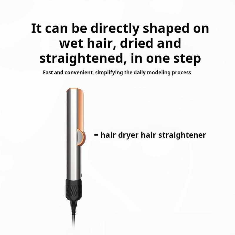 Professional Blue 2-in-1 Hair Straightener And Dryer Heat-Up Flat Iron Compatible with Airstrait Hair Styling Tool O250626