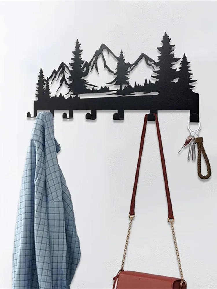 Update Metal Mounted Key Holder Wall Organizer Rack With 7 Hooks Keys Hanger Decor For Kitchen Entryway Hallway Doorway 250624