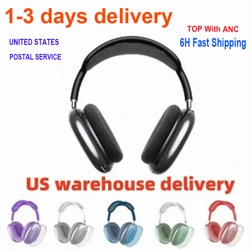 USA Stock for airpod max headphones 2nd airpods pro 3 with top ANC Noise Cancelling Bluetooth Headphones Max Headset Earbuds Accessories Transparent Silicone Cases