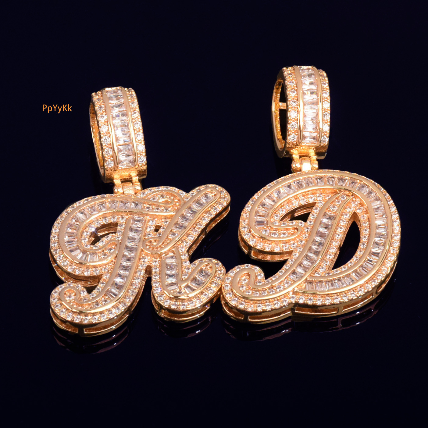Luxury VVS Moissanite Iced Out Mini Alphabet Diamond Studded Hip Hop Pendant Necklace Fashion Accessory Passes the Diamond Tester