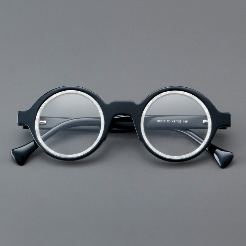 Foreign Trade Acetate Glasses Japanese Style Small Round Frame Colorful Mixed Retro Eyewear for Europe and America