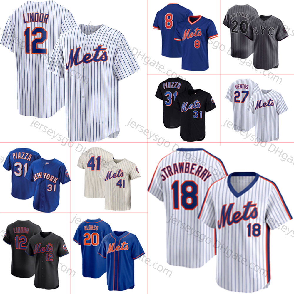 12 Lindor New Yorks baseball Connect Mets Jerseys NCY Brandon Nimmo Pete Alonso Kodai Senga Edwin Diaz Francisco Alvarez Starling Marte Darryl Strawberry
