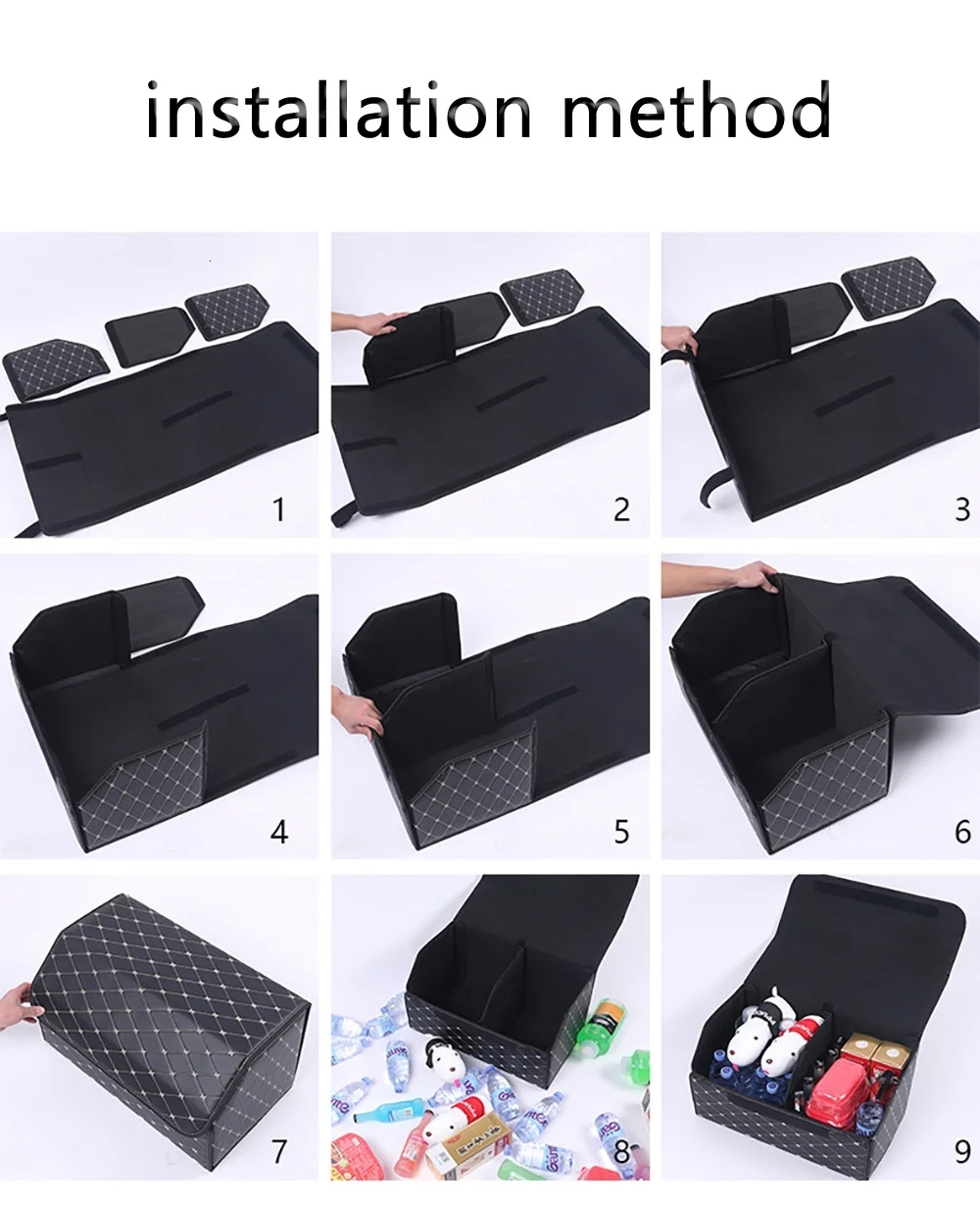 Multipurpose Collapsible Car Trunk Storage Organizer With Lid Portable Car Storage Bag Car Trunk Organizer