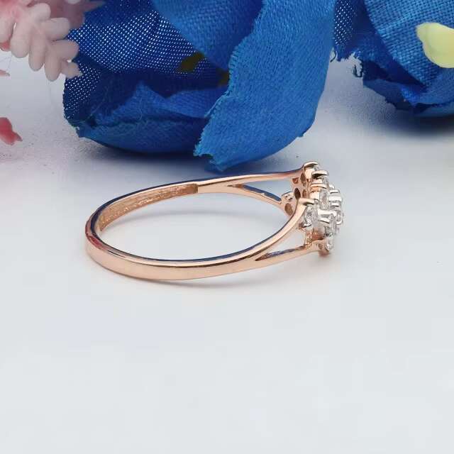 Elegant 2-Row 14K Rose Gold Lab Grown Diamond Ring Classic Engagement Wedding Fashion with IGI Certificate