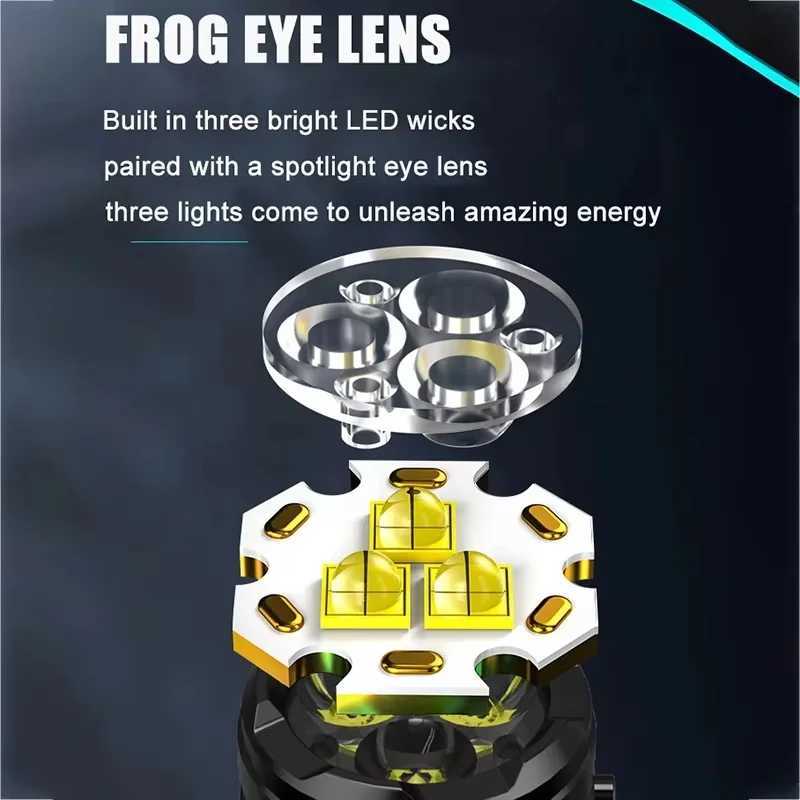 Mini Strong Light Flashlight LED Super Bright Torch Type-C Rechargeable Portable Home Camping Light Waterproof with CAP CLIP W250701