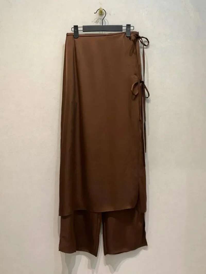 Straight Wide Leg Pant Bandage Bow Skirt Pantalones A-line Ropa Mujer Japan Style Lazy Pants Casual Loose Women Clothing