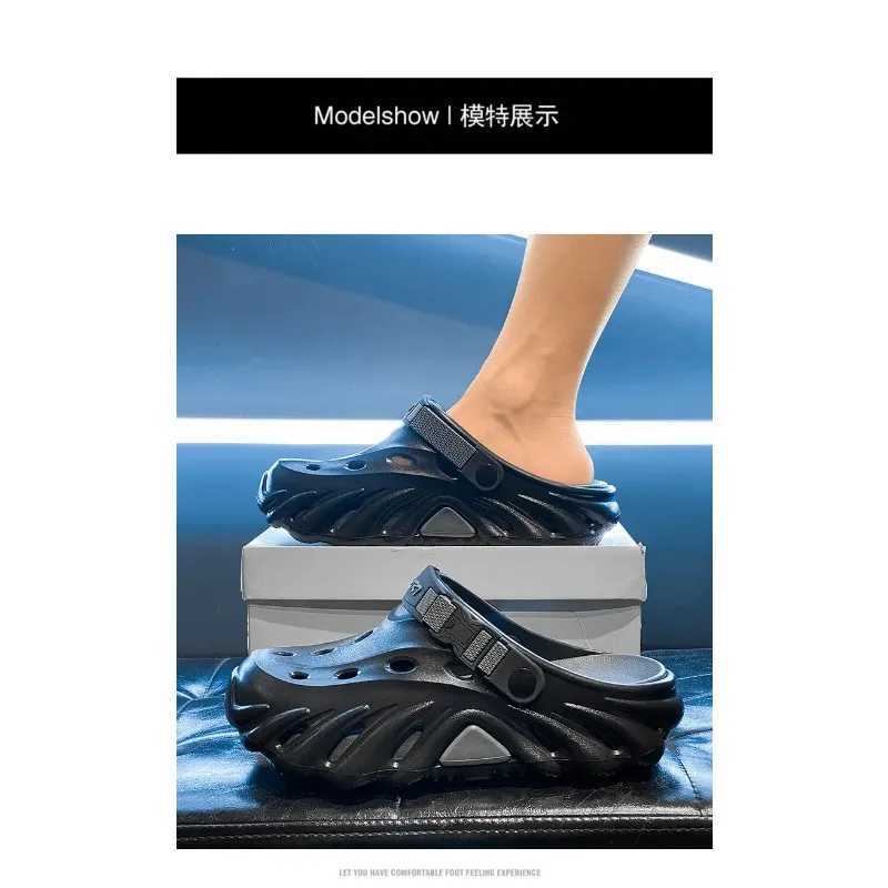 Mens Sandals Thick Sole EVA 2025 New Fion Slippers for Men Soft Casual Beach Shoes Solid Color Garden Shoes Men Y250626