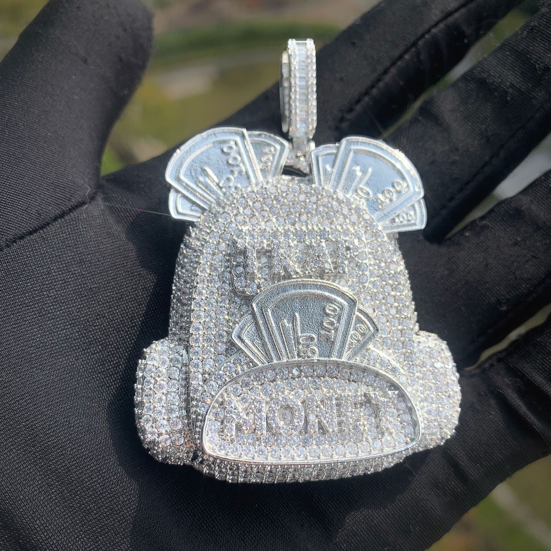Luxury VVS Moissanite Iced Out Hip Hop Backpack Style Pendant Men's Streetwear Bling Trendy Collarbone Necklace Jewelry Passes the diamond tester
