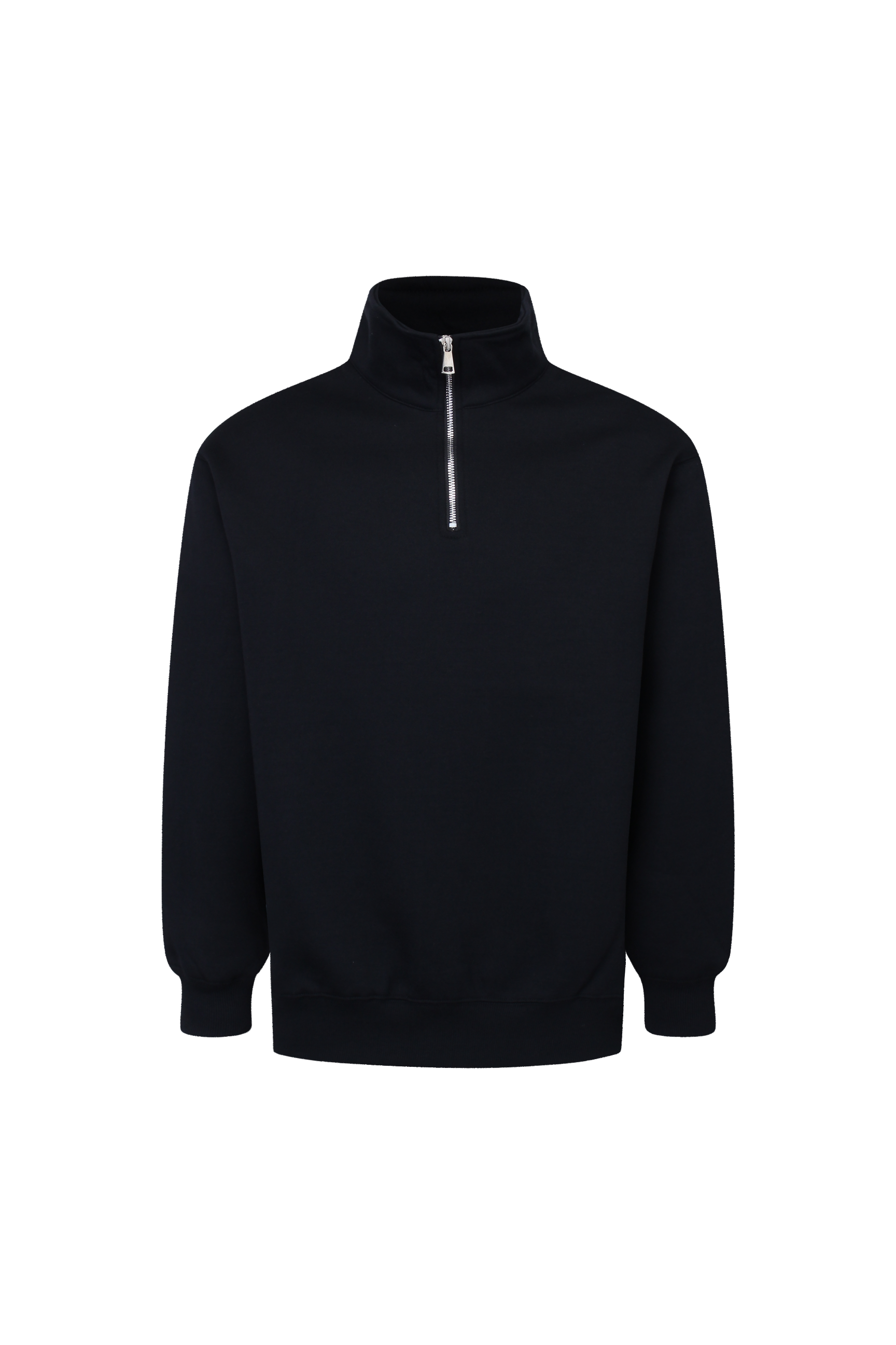 Solid color stand-up collar heavyweight sweater men's and women's spring and autumn casual loose sweatshirt half-zip jacket hot-sale product