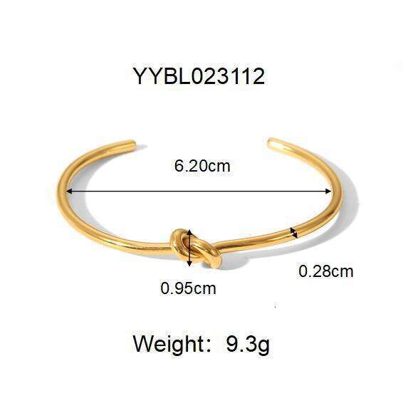 DHCollections Hot Selling Knotted Twisted Open Stainless Steel Niche Design Simple Ins Style Bracelet Jewelry