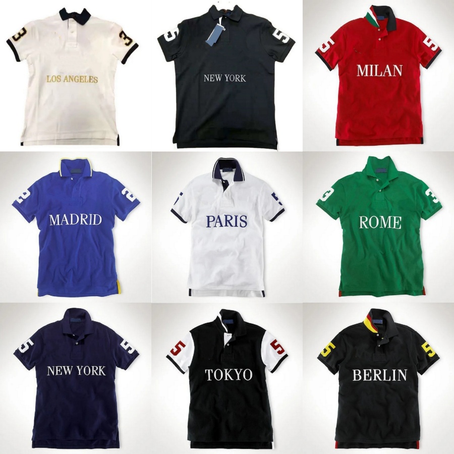 Designer Polos Shirts for Mens T Shirt Designer Shirts for Men City Name ITALIA Chicago New York Short Sleeve Cotton Casual embroidery Summer Fashion Tee 20ss