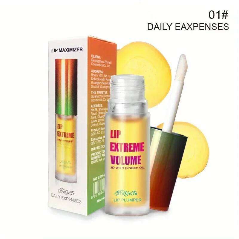 Plumper Fuller Healthy Enhancer Ginger And Mint Plant Lip Gloss Oil Moisturizing Beauty Sexy Lips free shipping