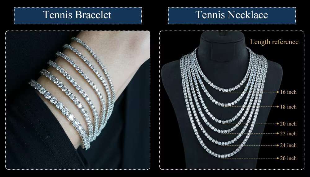 OEM ODM Custom Jewelry Wholesale Gold 925 Sterling Silver Iced Out 3mm DEF Color VVS Moissanite Diamond Necklace Tennis Chain