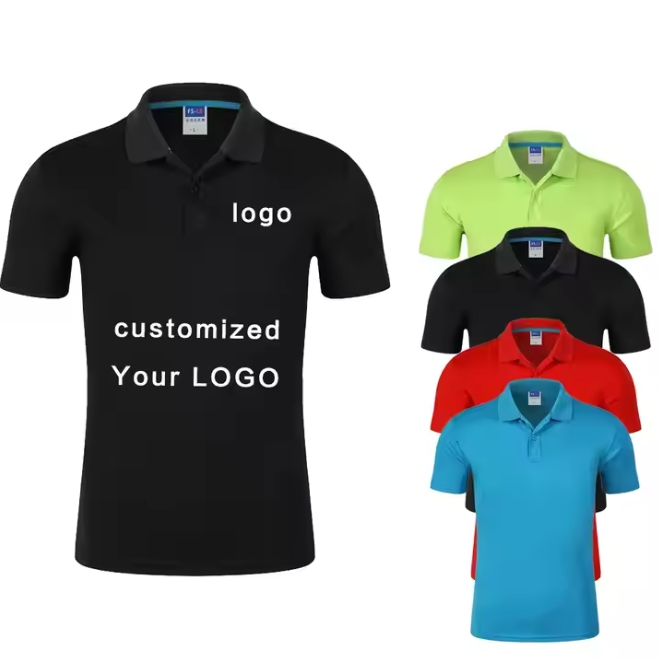 Customized Mens Sports T-shirt with POLO Collar for Office Wear