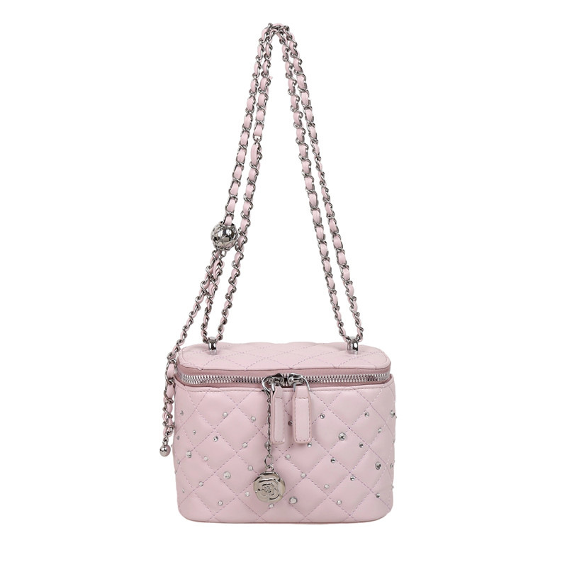 High end crossbody small square bag for women 2025 summer new style diamond grid chain simple single shoulder bag