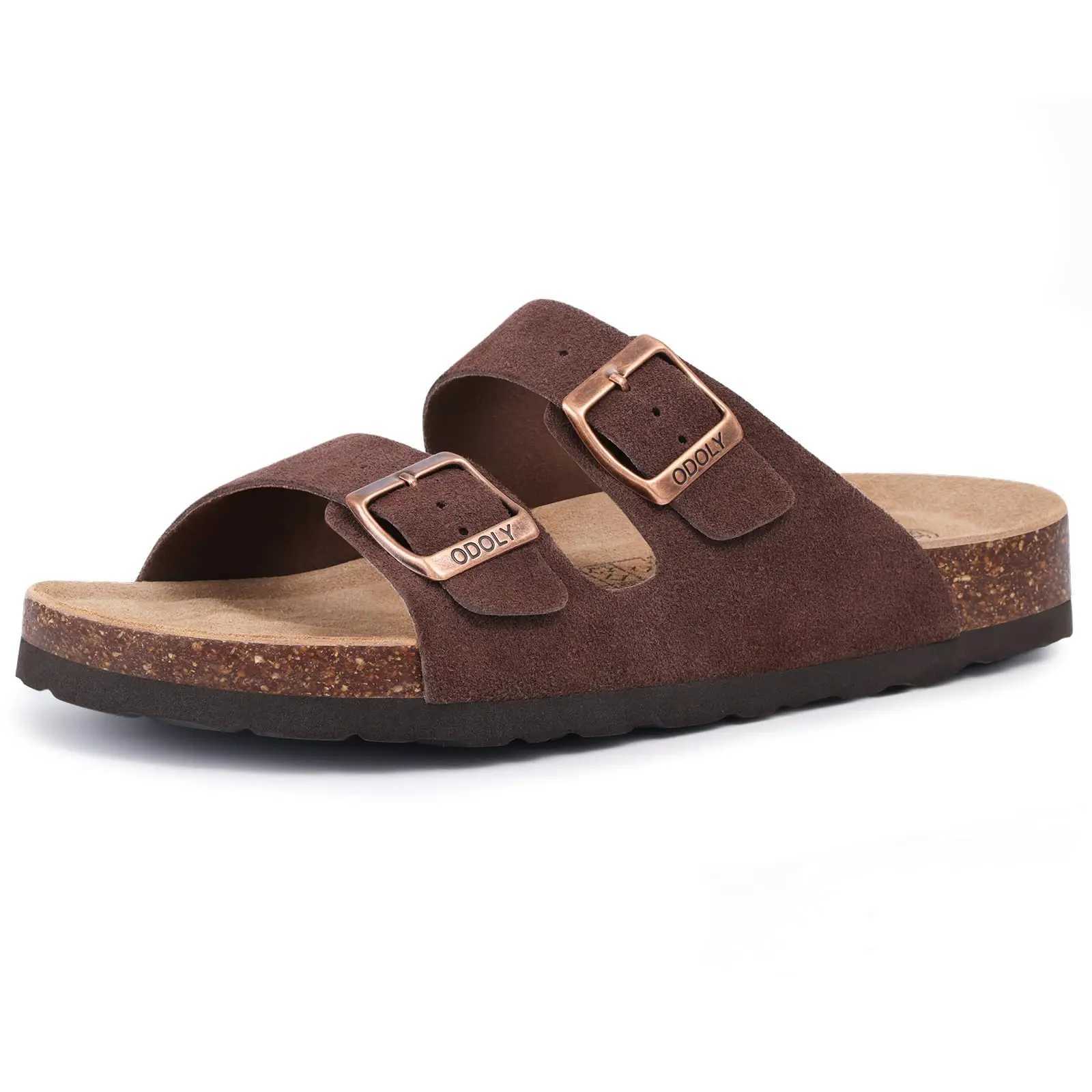 Eyriphy Wen Flat Sandals Cork Footbed Slides Fion Slippers with 2 Adjustable Straps Cfy Slides for Summer Vacation Daily Y250626