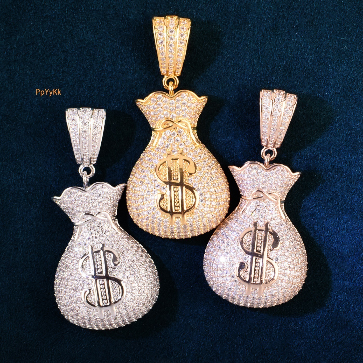 Hot-Selling Hip Hop Iced Out Money Bag Pendant Men's Streetwear Brand Exquisite VVS Moissanite Jewelry Passes the Diamond Tester