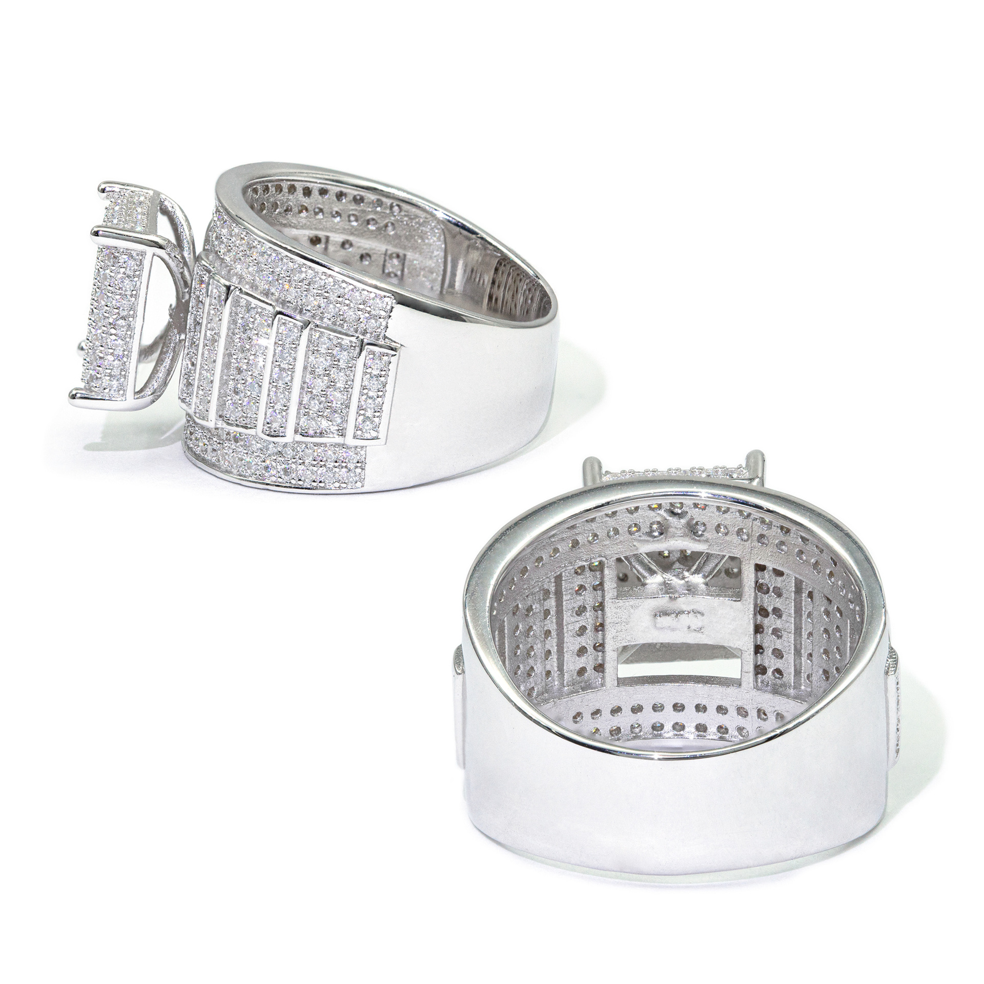 Classic Hip Hop Fire Jewelry Iced Out VVS1 Moissanite Shining Diamond Man Ring