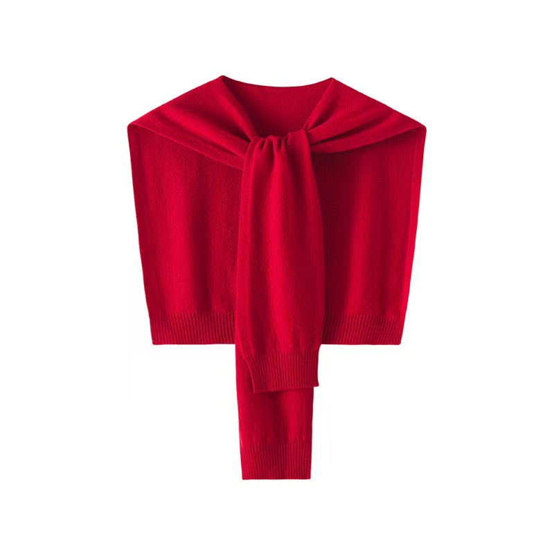 K1137 100 wool shawl with shirt for air-conditioned room neck protection decorative scarf fashion knotted knitted shoulder