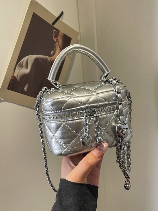Luxury Brand Designer Bag Silver Bag Women's 2024 New Summer Crossbody Small Bag Quilted Chain Shoulder Bag Mini Handbag Box Bag